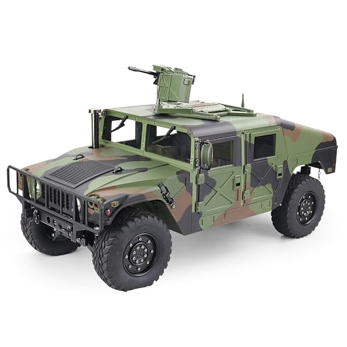 wheelfun HG 1/10 RC 4 * 4 Military Vehicle P408 Upgraded Version Racing Car Esc Motor Radio Light Painted(Camouflage Green)