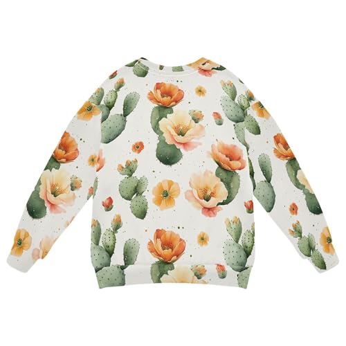 JUNZAN Safari Cactus Retro Little Girls Pullover Hoodie Crewneck Boys Sweat Shirt Sports 4T2