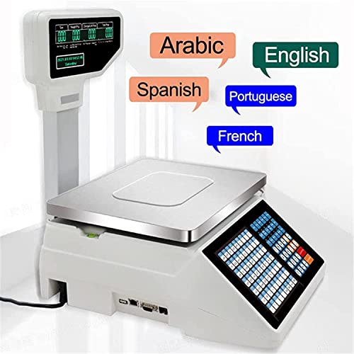 Báscula comercial digital con impresora y pantalla doble 30KG miniatura 6