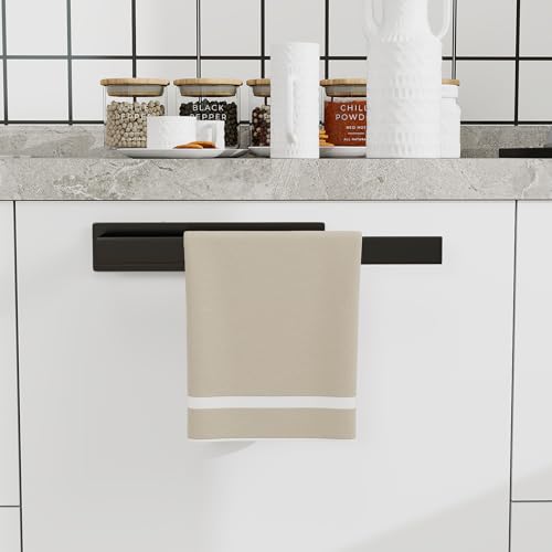 Miniatura 4 de Vista Toallero Para Baño Sus304 Acero Inoxidable Toallero Para Invitados Sin Taladrar Pegar Toallero 38cm Negro Mate