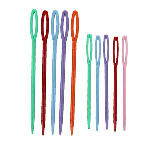 xuew 10pcs de plástico de Colores Agujas de Coser Agujas de Seguridad para los niños Cordón de Ganchillo Hecho a Mano de zurcido de Costura Crafts Cover