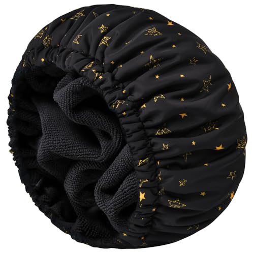 Shower Cap for Women Terry Lined Bath Cap Large Reusable