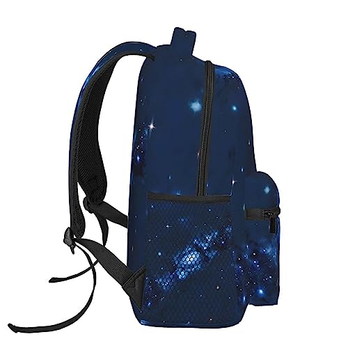 Sac à dos de voyage mixte grand compartiment imprimé bleu - 3