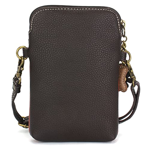 Image of CHALA Dog Collection Cell Phone Crossbody Purse-Women PU Leather /Canvas Multicolor Handbag with Adjustable Strap