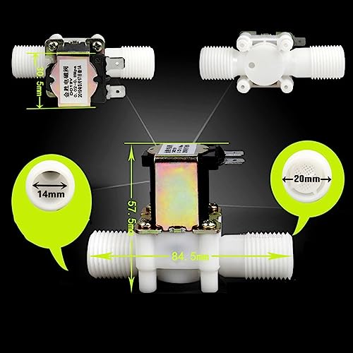 Électrovanne plastique 12v normalement fermée eau air 1/2 pouce