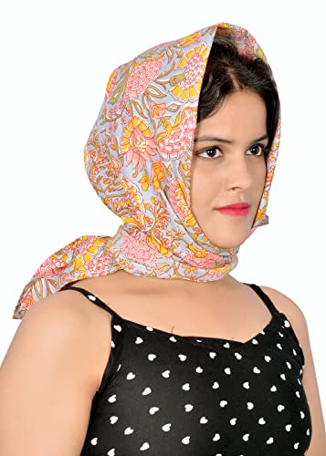 Image of Scarf For Girls 100% Pure Cotton Hand Block Printed Square