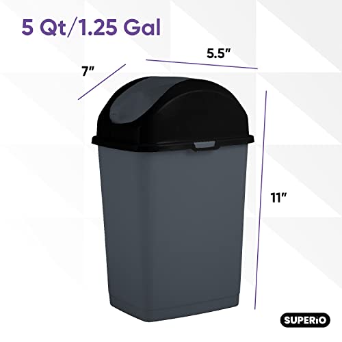 Set de 3 canecas de basura con tapa abatible Superio miniatura 2