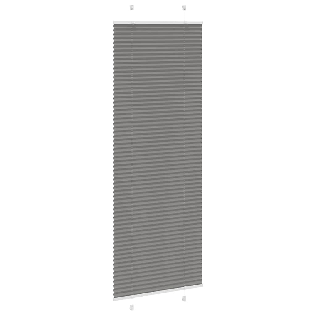 Tenda plissettata antracite, 80 x 200 cm, larghezza del tessuto 79,4 cm, 100% poliestere, fissaggio senza fori, protezione da sguardi indiscreti e dal sole per finestre
