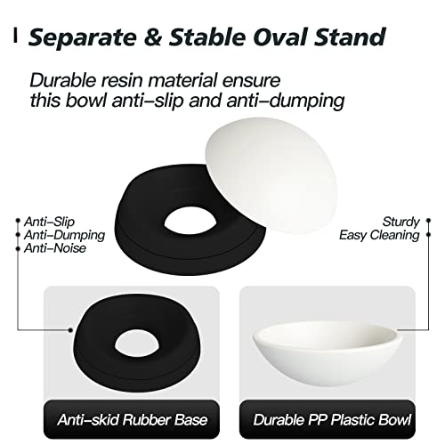 Image of Hi, Ravitat Cat Bowls Elevated Cat Food Bowl Adjustable Cat Dish Anti-Slip and Anti-Noise Raised Cat Bowl Protecting Pet's Spine Thickened Plastic Bowl Suitable for Indoor Cats, 17 Oz