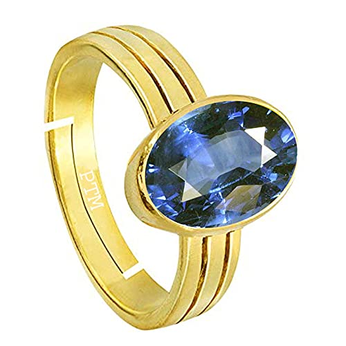 Bague saphir bleu véritable réglable en pierre précieuse Nilam