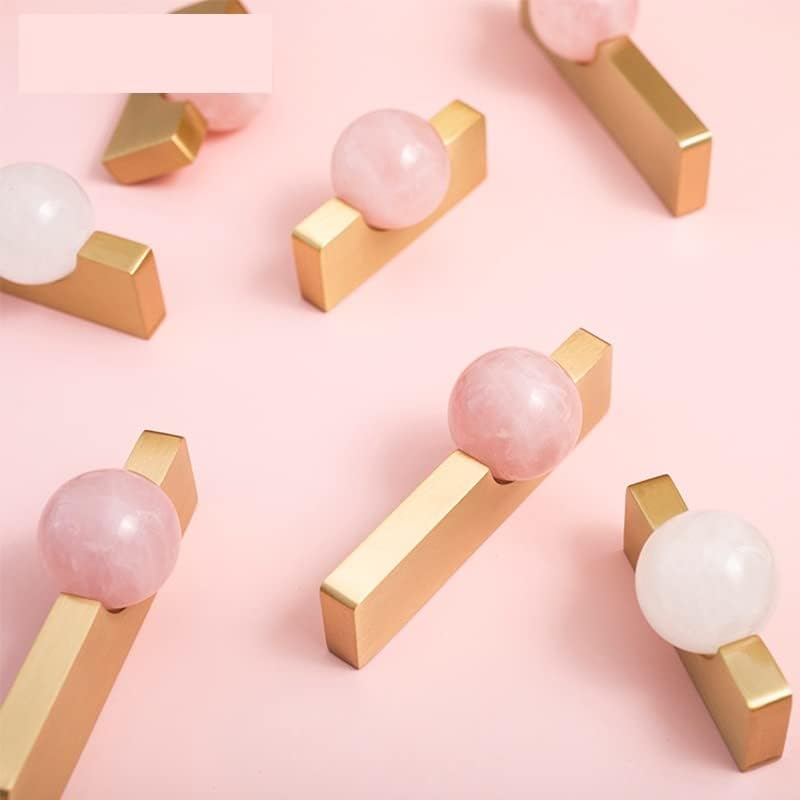 White Crystal Ball Brass Drawer Knobs Furniture Handles Cupboard Drawer Pull Kitchen Cabinet Door Wardrobe Handles Hardware 1Pcs (Color : C-4210-128mm-Pink)