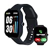 SLIDE Smart Fitness Watch for Men & Women (Black) Bluetooth 5.3 (Make/Answer Calls) Alexa-Enabled, Large 1.95” HD Screen, IP68 Waterproof, 100 Workout Modes, Heart Rate, Sleep, SpO2 & Stress Monitors