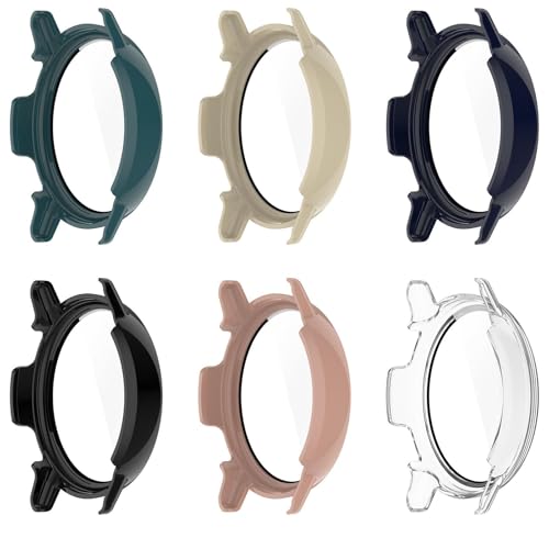 Compatible with Garmin Vivoactive 5 Watch Case Cover, Replacement PC Protective Case Full Cover Built-in HD Tempered Glass Screen Protector for Garmin Vivoactive 5 Smart Watch (6-Pack) by RuenTech - Image 3