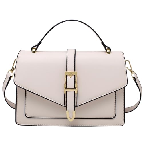 Travistar Crossbody Bags for Women Trendy - Small PU Leather Crossbody Purses for Women White Shoulder Bag Elegant Cross Body Purse Designer Satchel Handbags Clutch Purses Evening Bag