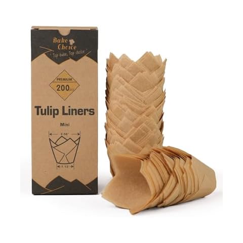 Bake Choice Mini Tulip Cupcake Liners 200pcs Cover