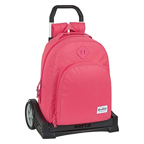 Blackfit8 Mochila SAFTA 305 Espalda Ergonómica con Carro SAFTA Evolution Fresa, 320x150x420mm, Rosa