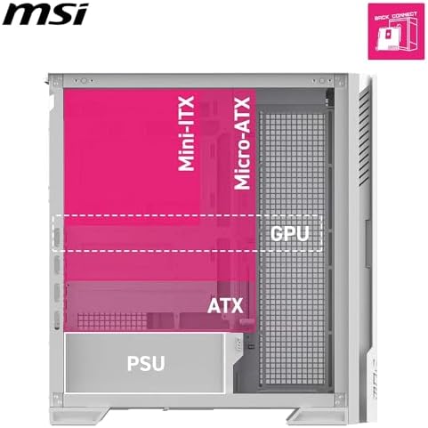 MSI MPG VELOX 300R AIRFLOW PZ WHITE Temperli Cam 2 x 120mm ARGB 1Xx 120 mm Fan E-ATX Gaming Bilgisayar Kasası - Görsel 5