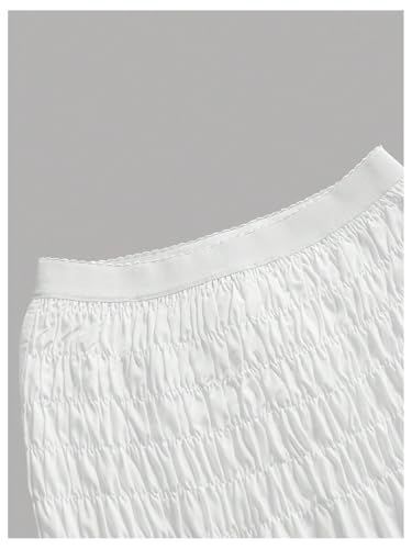 Women's Boho Shirred A Line Maxi Skirts Elastic Waist Layered Elegant Long Skirt4