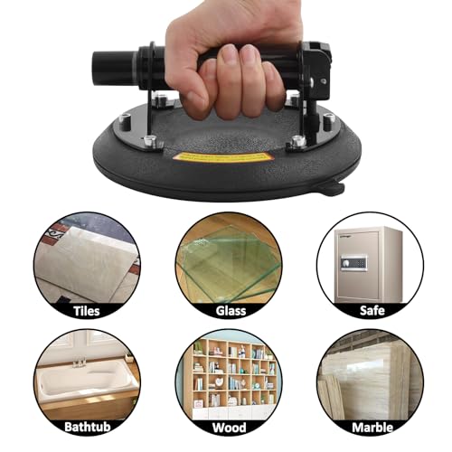 2Pack Vacuum Suction Cups with Metal Handle - Heavy Duty Hand-held Glass Lifter Powerful Industrial Glass Sucker for Window Tile Carry Replacement 550LBS Load Capacity by meefuns - Image 7