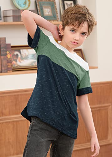 Simtuor Boys' Summer Casual Short Sleeve Shirts Soft T-Shirts Crewneck Tops Tees #TOP2