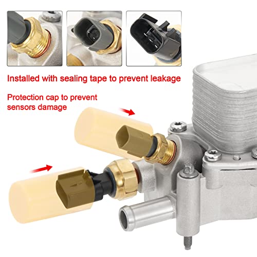 Upgrade Full Aluminum Engine Oil Filter Housing Oil Cooler Kit with Gaskets & Sensors Compatible with 2011-2016 Chrysler 200/300 Dodge Charger Avenger Journey Wrangler Ram Promaster 3.6L by TEMSONE - Image 7