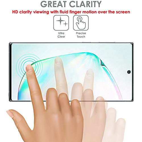 TECHGEAR [Pack of 2] Screen Protectors fit Samsung Galaxy Note 10 [ghostSHIELD Edition] Reinforced TPU film Screen Protector Guard Covers [FULL Screen Coverage] Curved Screen Area