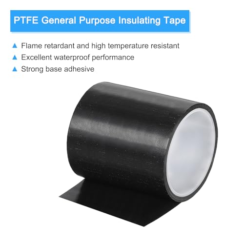 Image of MECCANIXITY High Temperature Tape 100mm PTFE Coated Fabric Tape Heat Resistant Tape for Vacuum Sealers Adhesive Tape 10m /33ft Black 0.13mm Thickness