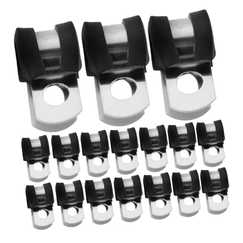 Beatifufu 20Pcs Heavy Duty Stainless Steel Wire Clamps with Rubber Cushion for Cables Tubes and Hoses Versatile Pipe Clamps for Projects and Various Applications
