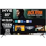 HYE TV - Smart TV, 85" Screen Size, 4K Resolution, QLED Technology, Apple AirPlay, Samsung Tizen OS & Gaming Hub, Versatile Connectivity, Black, Perfect For Streaming, Gaming & Entertainment
