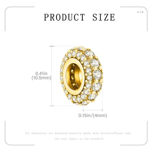 KEQ 925 Silver Spacer Stopper Bead Charms Compatible with Pandora Bracelets Birthstone CZ Always Stopper Mother's Day Jewelry Gifts for Women4