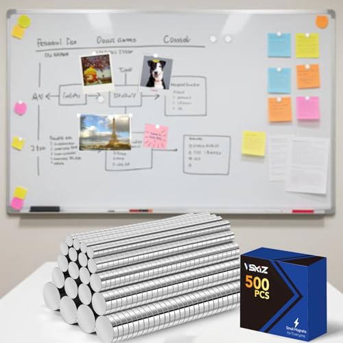 500PCS Small Round Magnet, Neodymium Magnets Heavy Duty, 5 Different Sizes Strong Rare Earth Magnets for Crafts, Multi-Use Mini, Tiny Refrigerator Magnet for Whiteboard, Kitchen, Office