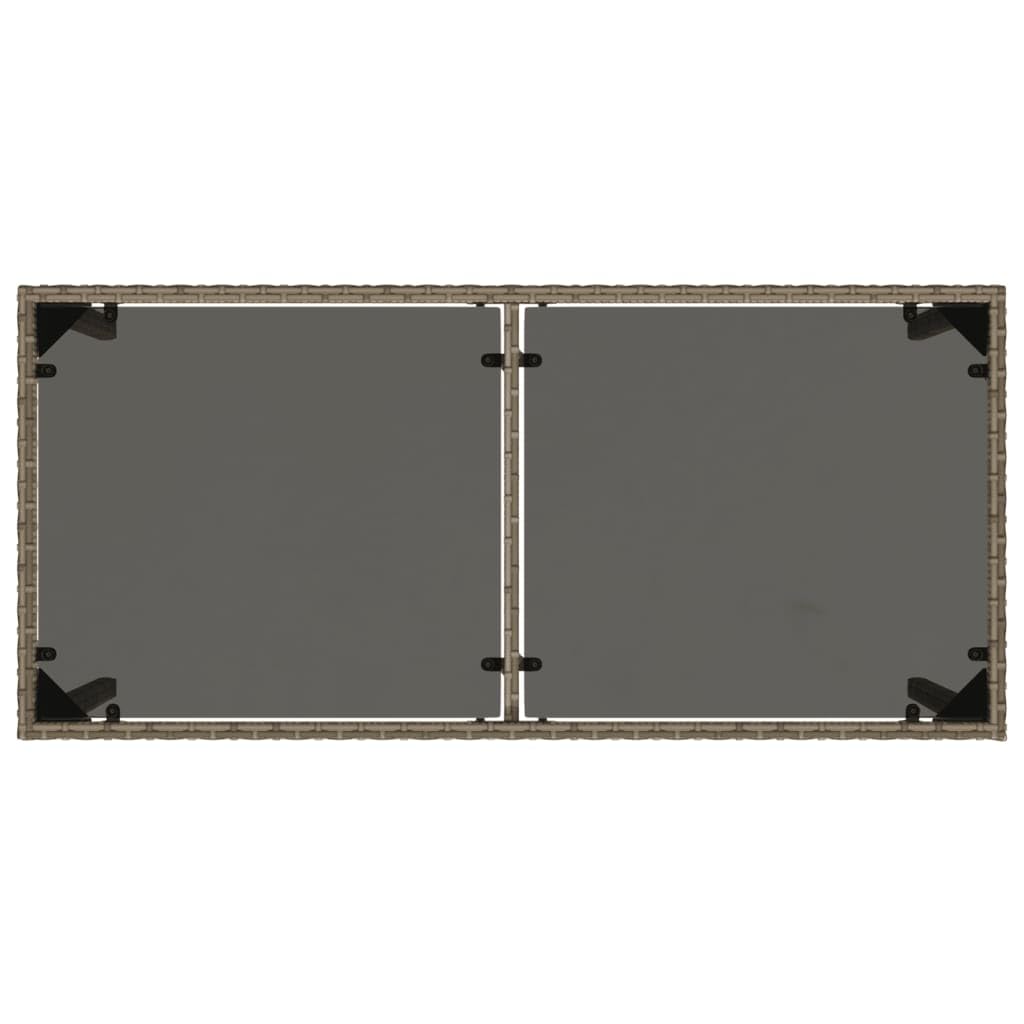 SYDE Stół ogrodowy ze szkła hartowanego rattanowego PE szary 115x54x74 cm