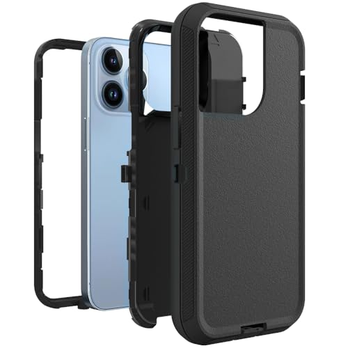 Image of Case for iPhone 13 Pro Max, Heavy-Duty Tough Rugged Shockproof Drop Protective Cover Phone Cases, Black