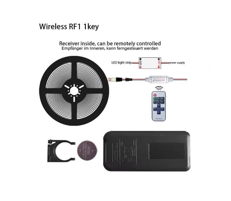 Image of Mini RF LED Dimmer Wireless Remote Controller with Wire for Single Color Strip Light 5v 12v 24v DC 12A Brightness Control for 2835 3528 5050 LED Lights