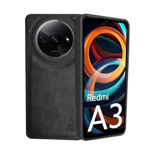 Image of AIBEX Shield Back Cover Case Compatible with Poco C61 / Xiaomi Redmi A3 Back Cover | Flexible Vegan Leather | Full Camera Protection | Raised Edges | Super Soft-Touch | Bumper Case