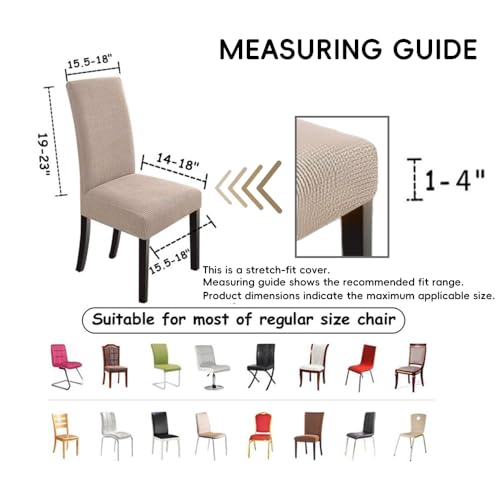 NORTHERN BROTHERS Dining Chair Covers Seat Parson Chair Slipcover for Dining Room Set of 4, Khaki