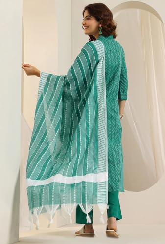 Maadwara Women's Green Cotton Co-Ord Set - Image 4