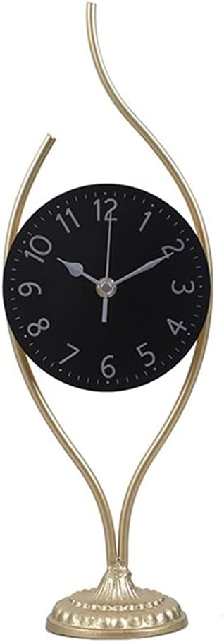 Wrought Iron Desk Clock, Creative Desk Clock, Desk Clock, Living Room Study Desk Decoration Desk Clock(Style 1)