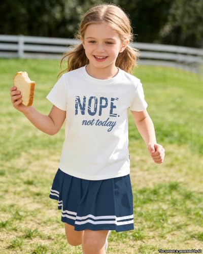 Image of Betusline Girls Skirt Set, Printed T-Shirt & Pleated Skirt, 4-14Y