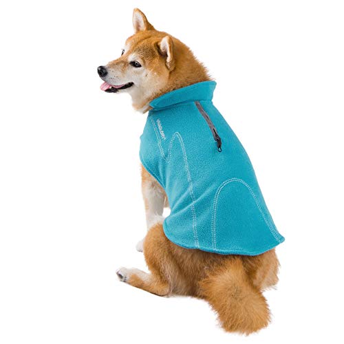 VIVAGLORY Cozywrap Wintermantel Hund, Hundejacke mit Geschirr Öffnung, Fleecejacke Hund Hundejacke, Reflektierend & Verstellbar Fleece Softshell, XXS, Türkis