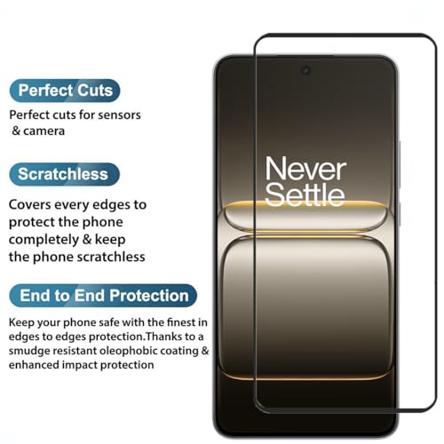 Image of FabeKee Tempered Glass Screen Protector Compatible For Black Cellphone With Edge To Edge Coverage And Easy Installation Kit (Transparent, OnePlus Nord CE 5 5G)