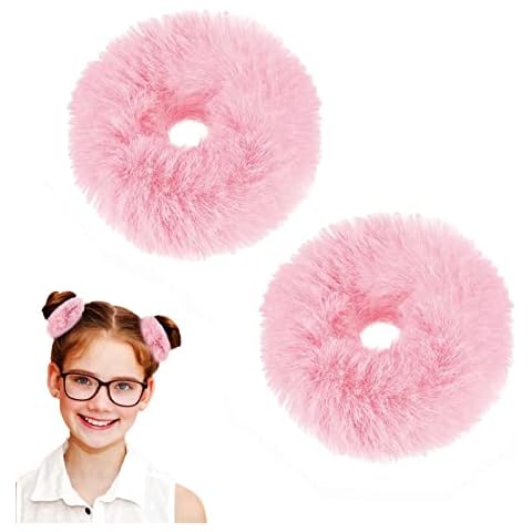 2 PCS Pink Fluffy Hair Scrunchies by Aidi Cover