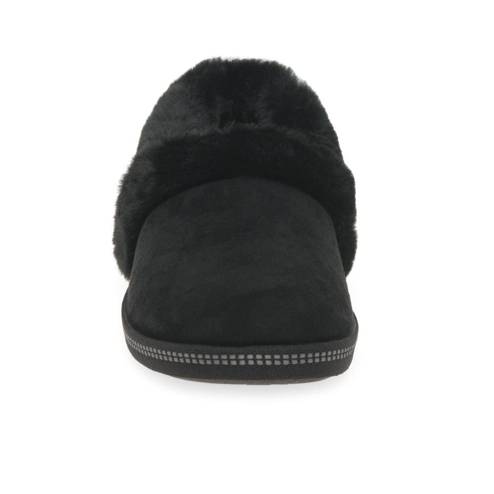 Skechers COZY CAMPFIRE TEAM TOASTY, Pantuflas para Mujer, Black Microfiber/ Faux Fur Line, 38 EU