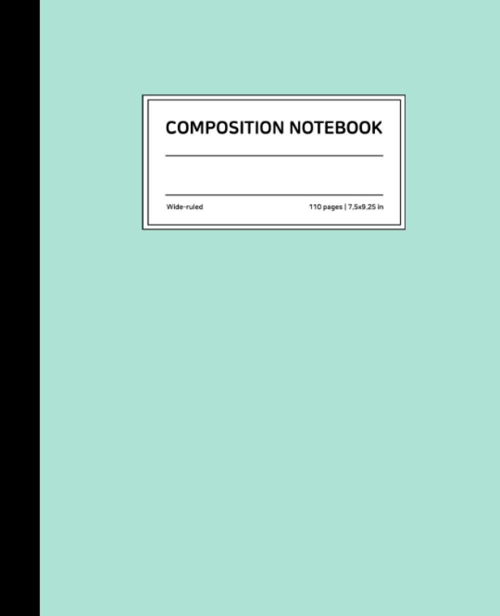Pastel Emerald Composition Notebook : Wide Ruled, 7.5 × 9.25 Inches, Soft Matte Cover, 110 Pages: Assorted Colors comp journal for school student,
