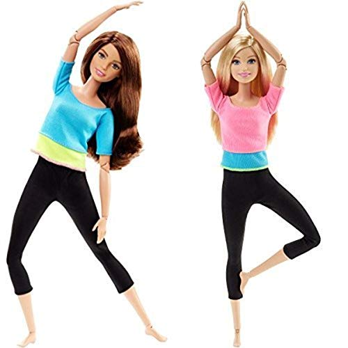Barbie Barbie Made to Move Doll, Blue Top and Pink Top Bundle