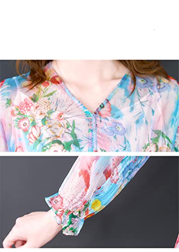 Robe d'été vintage chic fluide taille XXL à décolleté plongeant
