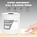 Synvicovan Jumbo Roll Industrial Cleaning Wipes, Super Absorbent Heavy Duty Cloths, White (1 Roll of 500 Sheets, 12