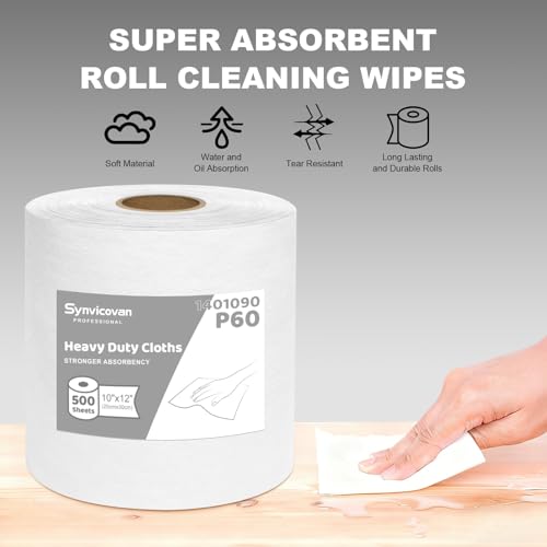 Image of Heavy Duty Cloths, Extra Absorbent Towels Jumbo Roll,White