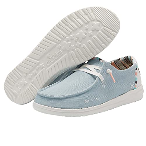 Image of HEYDUDE Women's Wendy Boho Slip-On Casual Shoes Loafer Light Denim