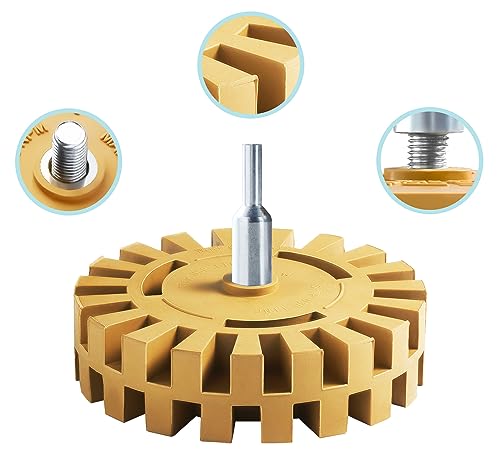 Image of Decal Remover Eraser Wheel Rubber Eraser Wheel Adhesive Remover Wheel for Cars Sticker Remover Tool Removes Pinstripe Stripe Vinyl Tape and Graphic